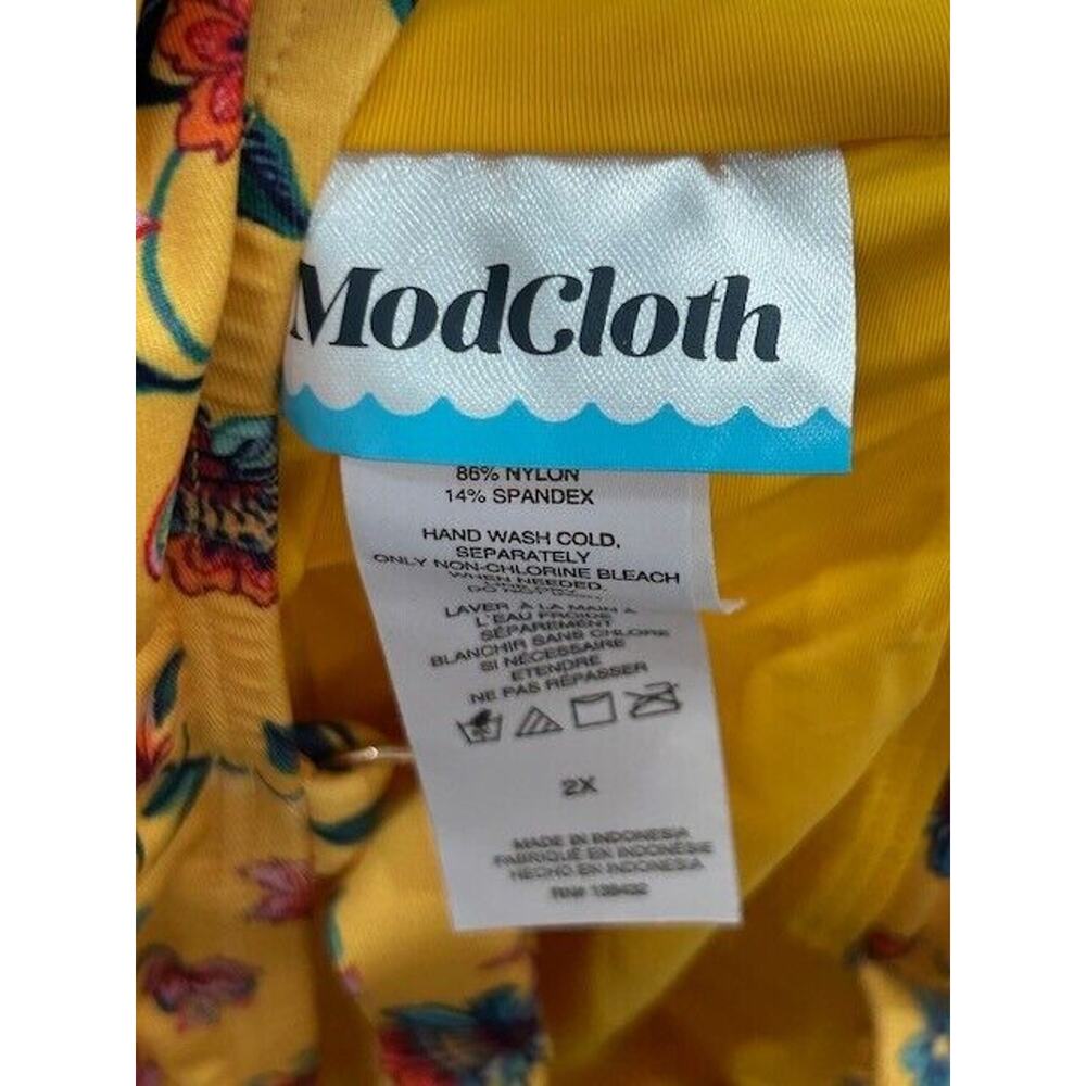 ModCloth Womens Santa Barbara Saturdays Bikini Top Floral Yellow Size 2X NWOT - Picture 5 of 9